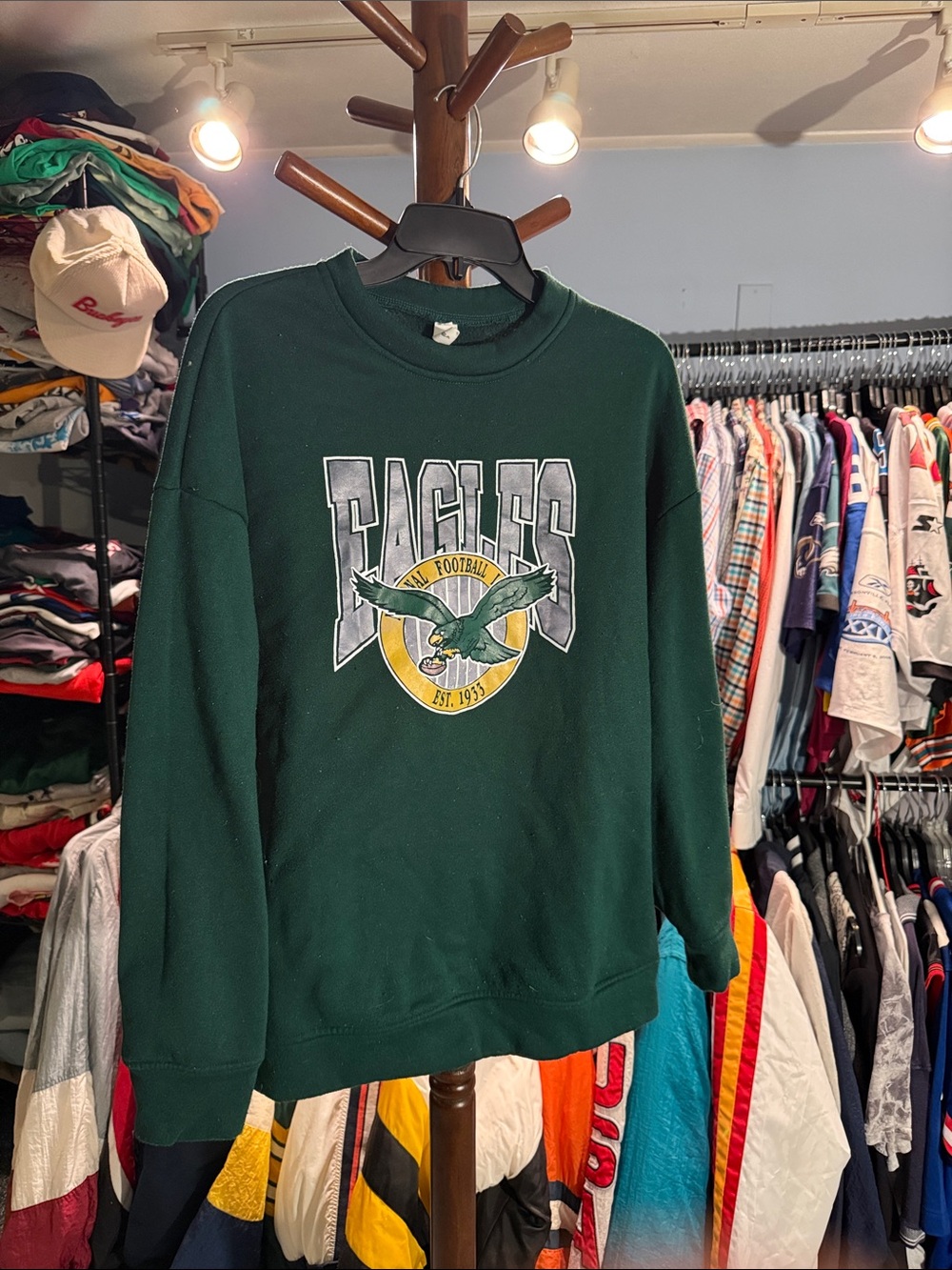 Philadelphia Eagles Graphic Crewneck Sweatshirt - Dark Green